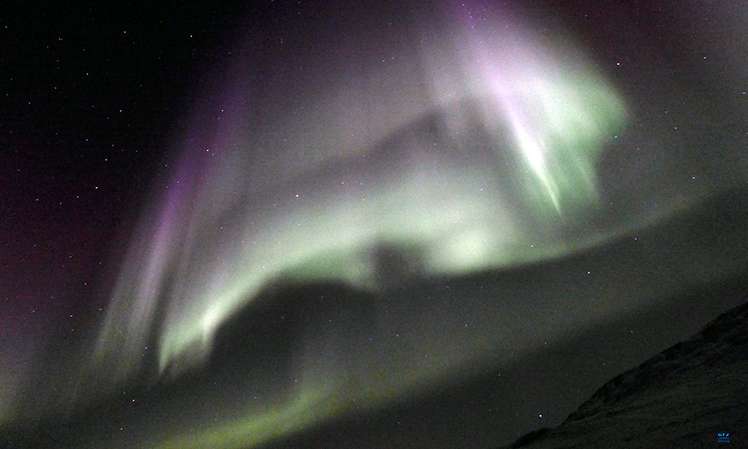Polarlichter über Kangerlussuaq, Grönland. Aufgenommen mit einem Incoherent Scatter Radar am 17. März 2015.