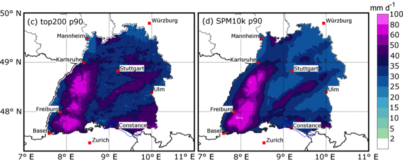Grafik Niederschlagsverteilung lila-blau