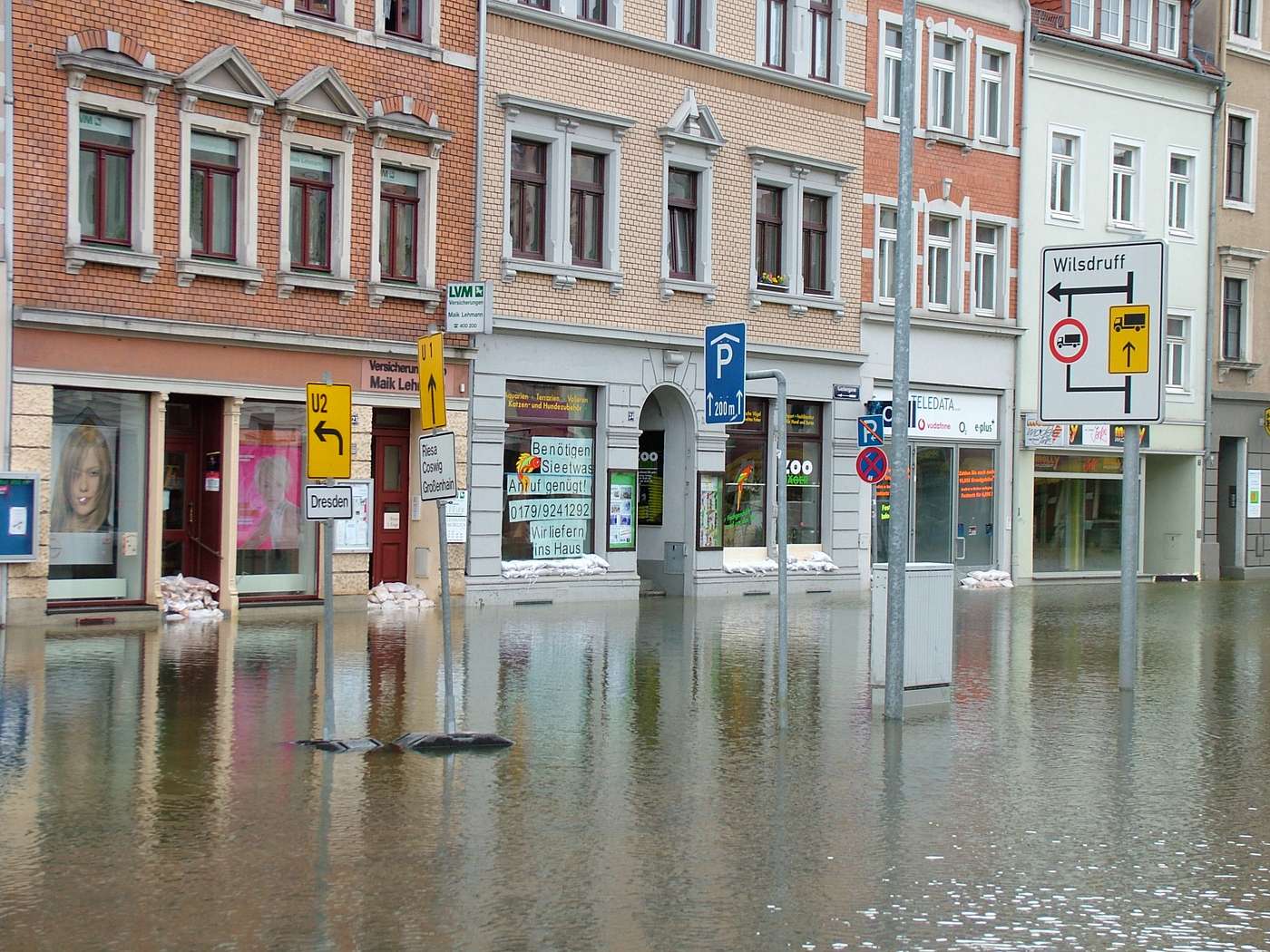 Hochwasser im April 2006 in Meissen.