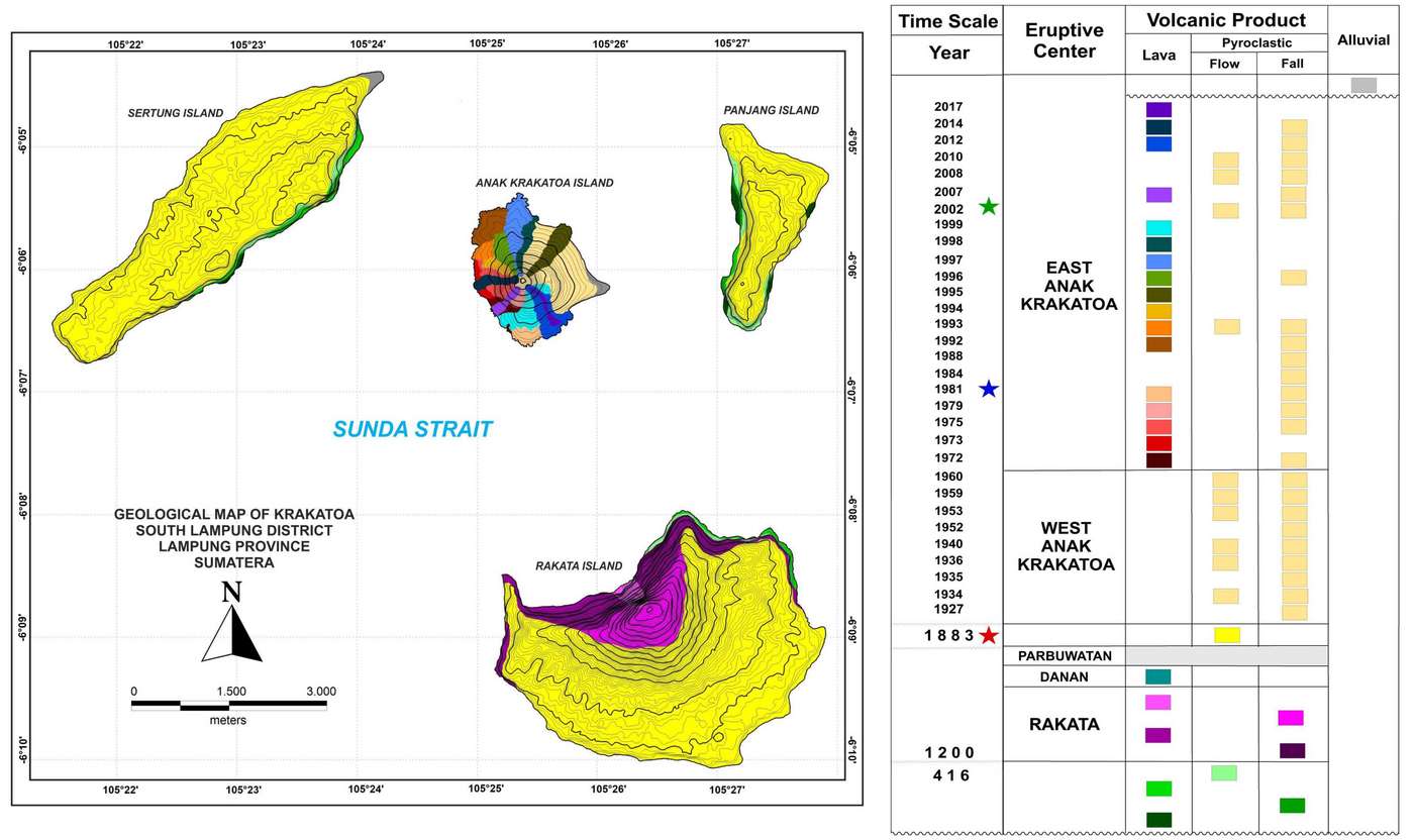 farbige Karte nach Ausbrüchen