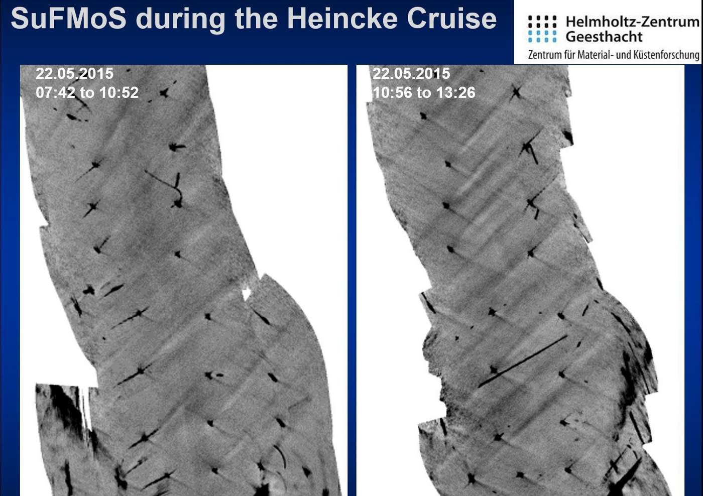 Radarbild der Wirbelschleppen eines Offshore-Windparks