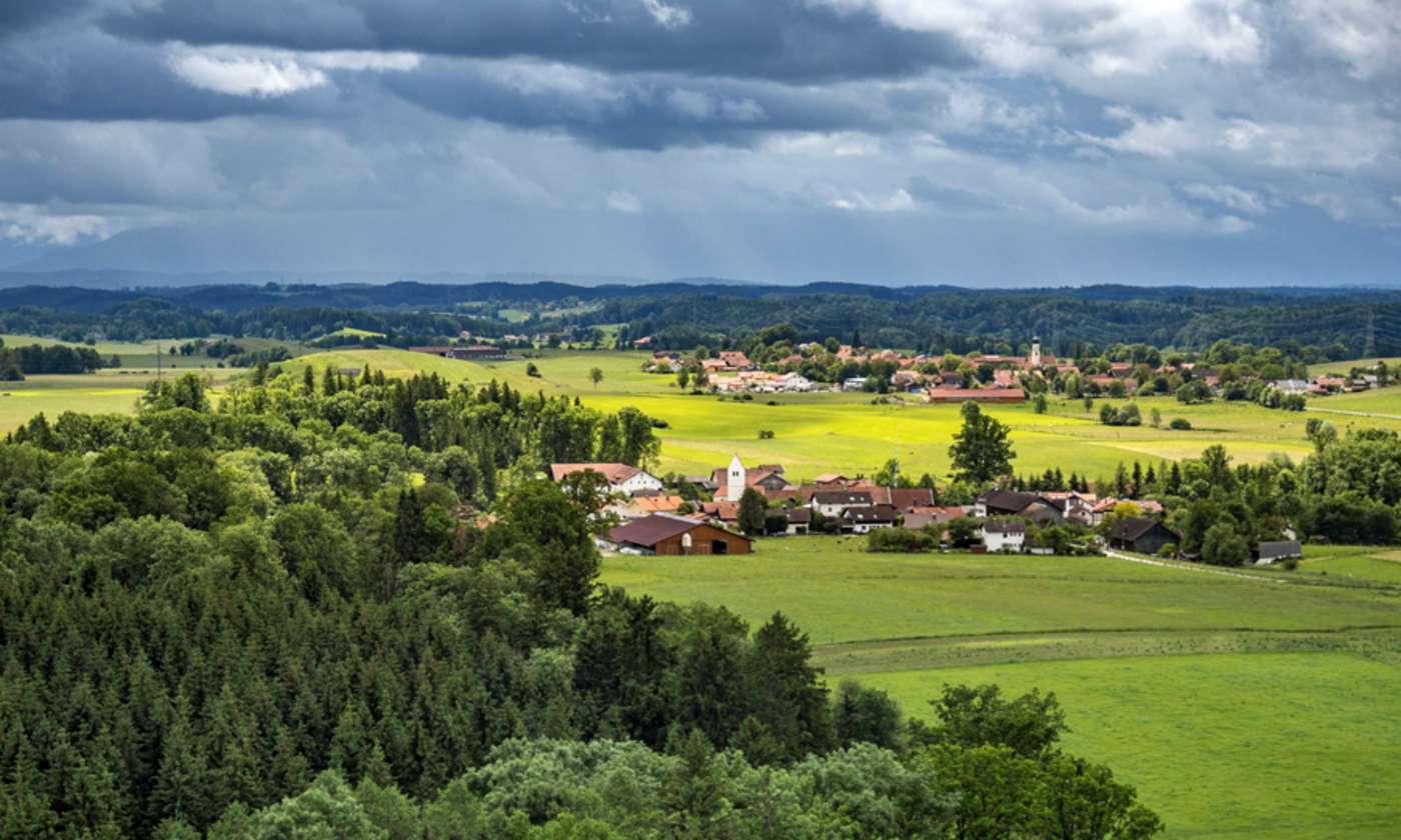 Agricultural and forest zones in a rural area