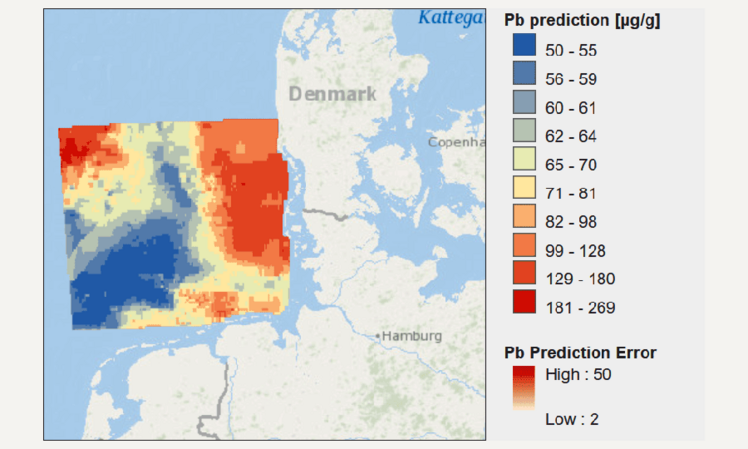 Bleikonzentration in der Nordsee Karte Nordsee