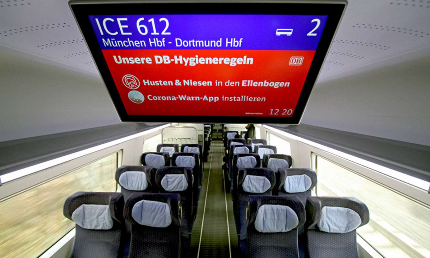 Innenraum ICE Informationsanzeige