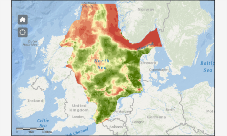 Organische Kohlenstoffe in der Nordsee Karte Nordsee