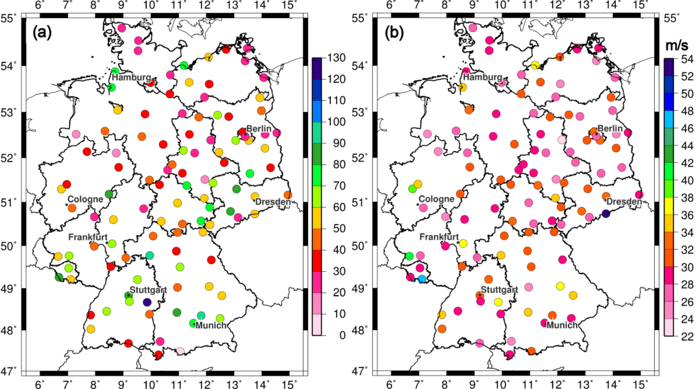 Deutschlandkarte mit Messpunkten