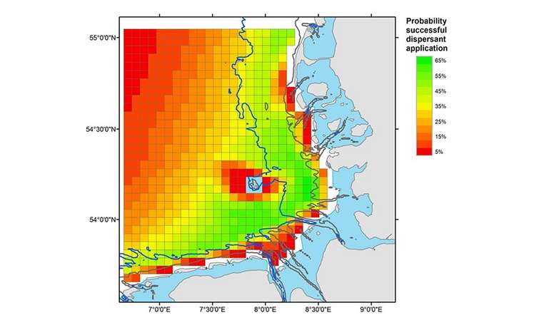 Belastung des Wattenmeers durch Öl Karte Nordsee
