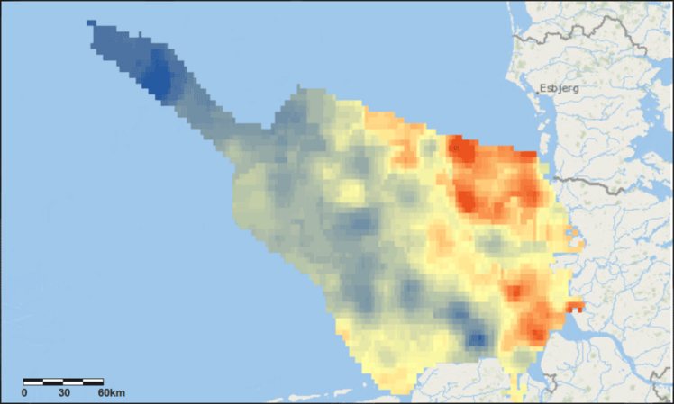 Stickstoff-Isotope in der Nordsee Karte Nordsee