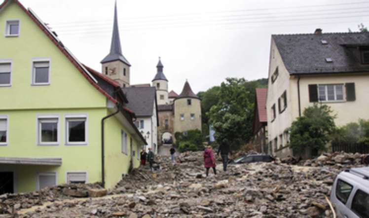 Gewitter mit extremen Regen im Südwesten Deutschlands