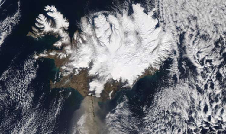 Ausbreitung der Vulkanasche nach Eyjafjallajökull-Ausbruch